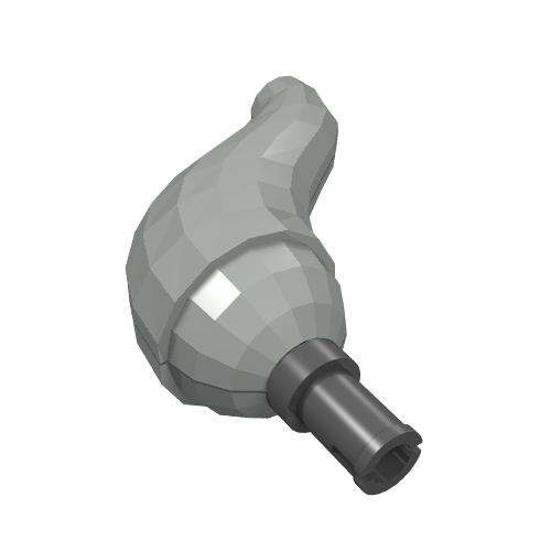 Lego Animal / Creature Body Part, Neck / Tail, S Curve with Pin / Light Gray