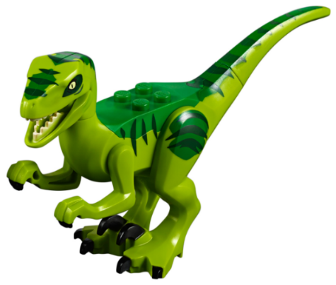 Lego Dinosaur Raptor / Velociraptor with Green Back