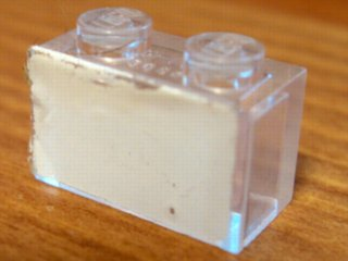 Lego Brick 1 x 2 without Bottom Tube with Completely White Pattern (Sticker) - Sets 5550 / 5581