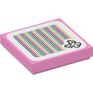 Lego Tile 2 x 2 with Wendy and Barcode Print (Sticker) / Bright Pink