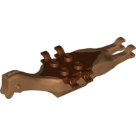 Lego Animal Body Part, Dinosaur, Pteranodon Body, 4 Studs, 6 Clips with Reddish Brown Top / Medium Nougat