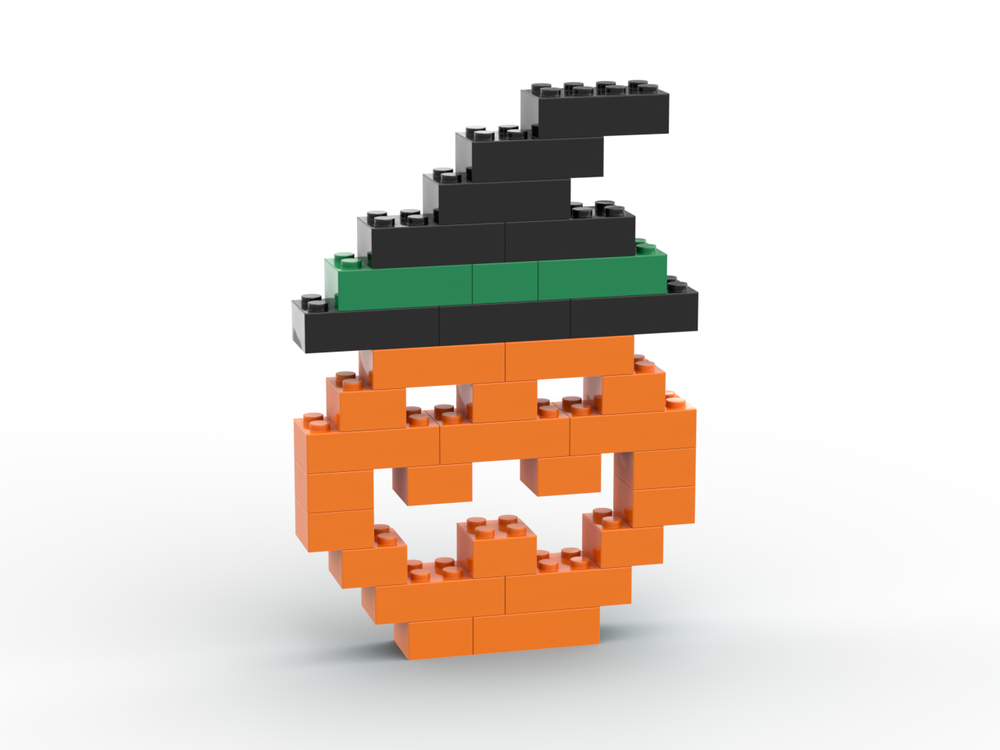 Lego Pumpkin Witch Halloween Decoration
