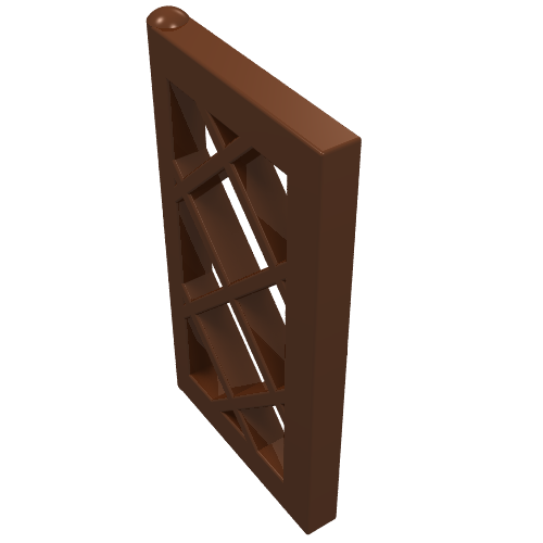 Lego Window 1 x 2 x 3 Pane Latticed / Reddish Brown