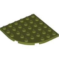 Lego Plate Round Corner 6 x 6 / Olive Green