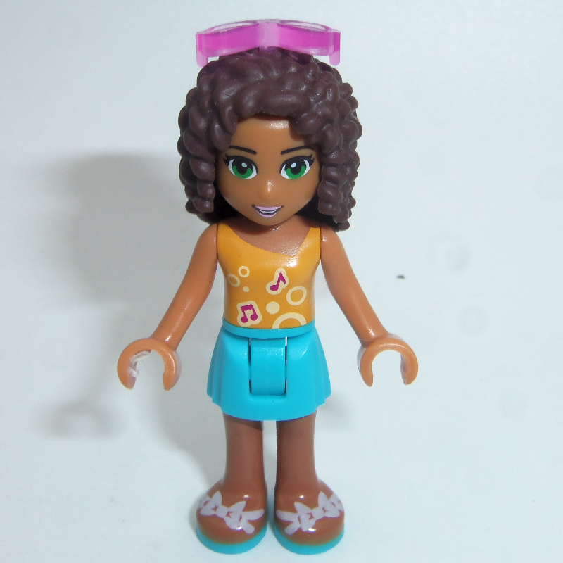 Lego Andrea - Bright Light Orange Top, Medium Azure Skirt