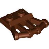 Lego Plate Special 1 x 2 with Angled Handles on Side / Reddish Brown