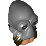 Lego Minifig Head Special Alien (Ponda Baba the Aqualish) / Dark Bluish Gray