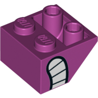 Lego Brick Sloped Inverted 45° 2 x 2 with Mouth with Teeth Print