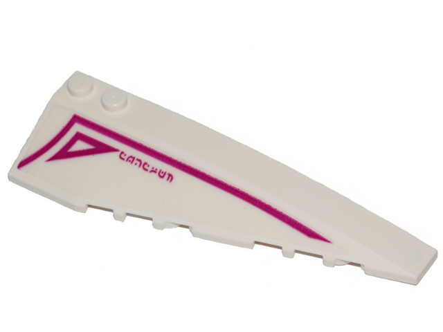 Lego Wedge 10 x 3 Right with Magenta Stripe, Outlined Triangle and Alien Characters on Transparent Background Pattern (Sticker) - Set 70830