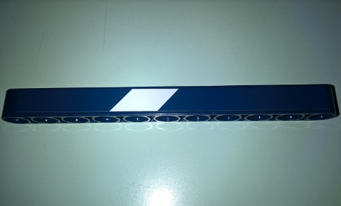 Lego Technic, Liftarm Thick 1 x 11 with White Stripe Pattern Model Right Side (Sticker) - Set 41999
