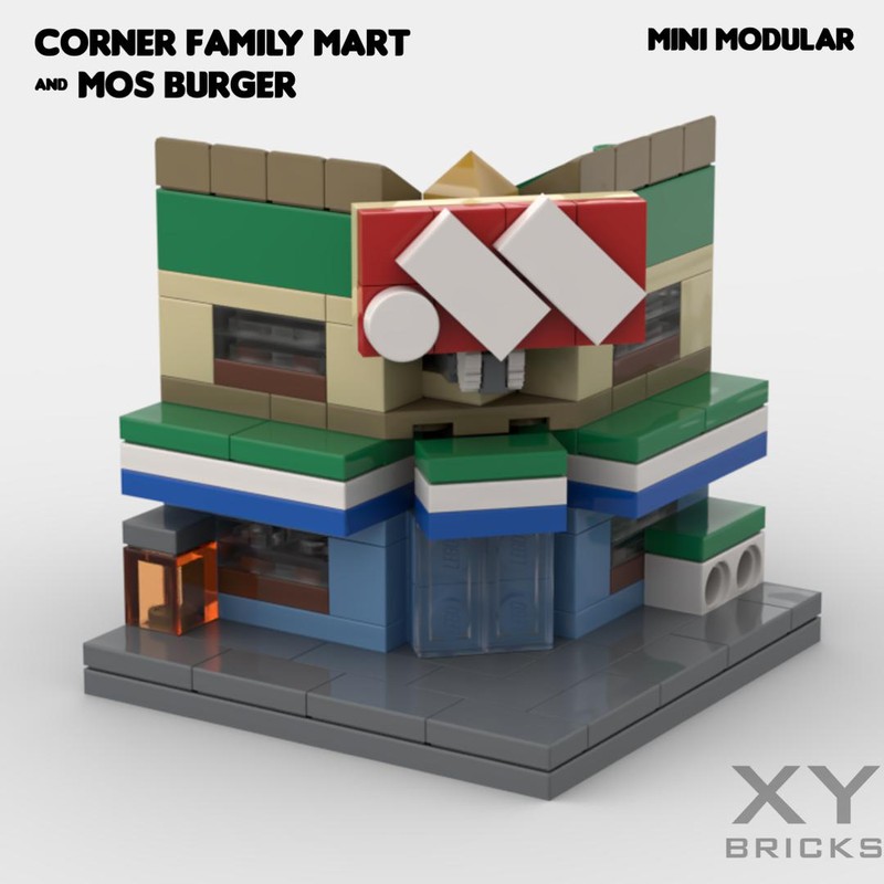 Lego Corner Family Mart & MOS Burger (Convenient Store & Fast Food Mini Modular)