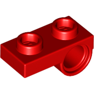 Lego Plate Special 1 x 2 with Pin Hole Underneath / Red