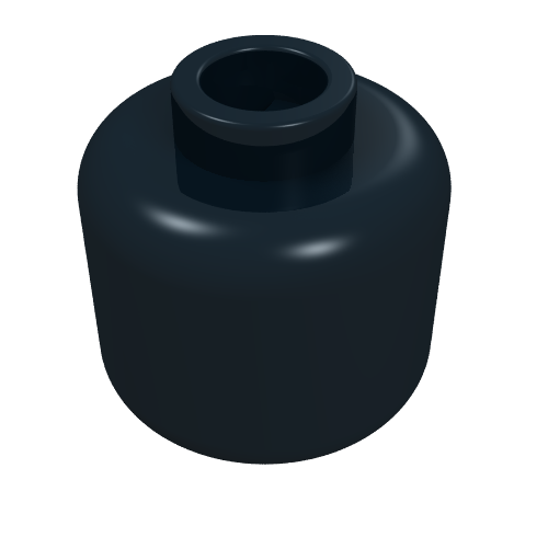 Lego Minifig Head [Plain] [Blocked Open Stud] / Black