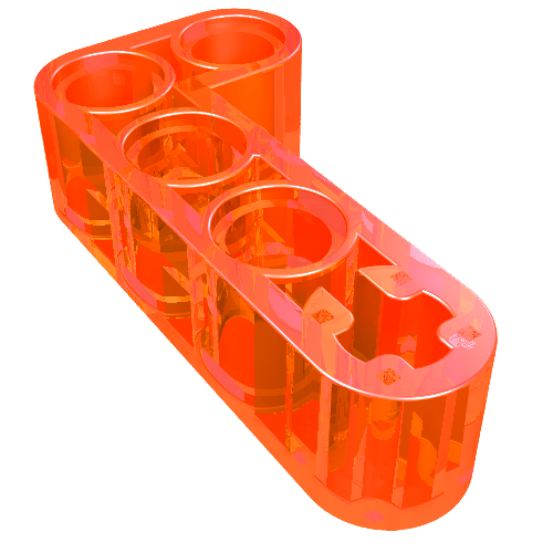 Lego Technic Beam 2 x 4 L-Shape Thick / Trans-Neon Orange