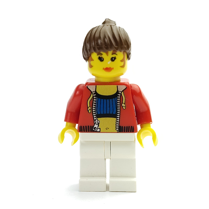 Lego Female - Red Jacket, Blue Top, White Legs