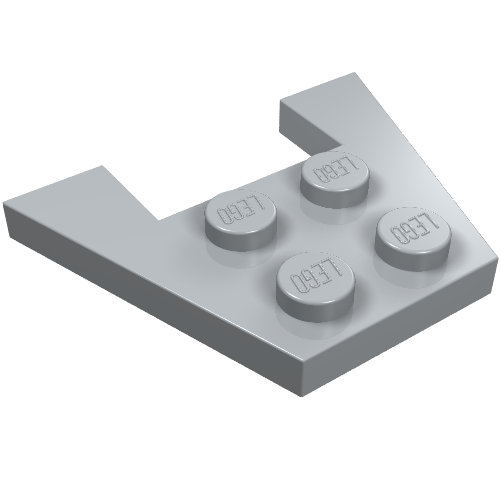 Lego Wedge Plate 3 x 4 without Stud Notches / Light Bluish Gray