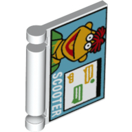 Lego Book Cover with Computer Screen, Scooter print / White