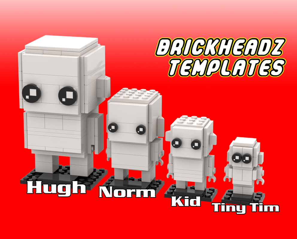 Lego BrickHeadz Templates - Hugh, Norm, Kid and Tiny Tim