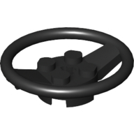 Lego Steering Wheel with 4 Studs on Center / Black
