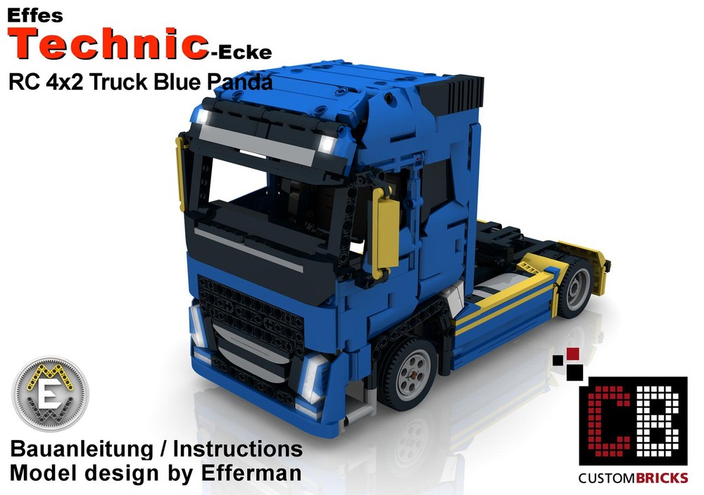 Lego Custom RC 4x2 Truck - Blue Panda