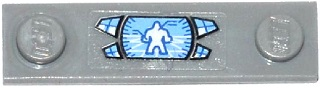 Lego Plate, Modified 1 x 4 with 2 Studs without Groove with White Gorilla Silhouette on Screen Pattern (Sticker) - Set 76026