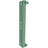Lego Support 2 x 2 x 13 with 5 Pin Holes / Sand Green