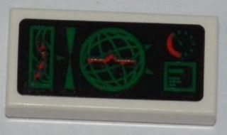Lego Tile 1 x 2 with Horizon Screen and Gauge Pattern (Sticker) - Set 3368