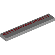 Lego Tile 1 x 6 with 'ENTERTAINMENT' Print / Light Bluish Gray