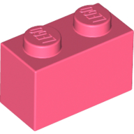 Lego Brick 1 x 2 / Coral