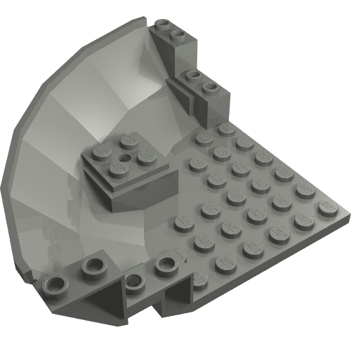 Lego Panel 10 x 10 x 2 2/3 Quarter Saucer Base / Dark Bluish Gray