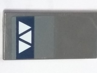 Lego Tile 2 x 4 with 3 Triangles Pattern (Sticker) - Set 75044 / Dark Bluish Gray