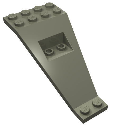 Lego Wing Plate Bi-level 8 x 4 and 2 x 3 1/3 Down / Dark Gray