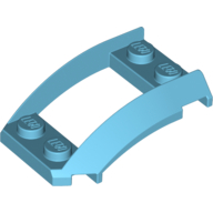 Lego Wheel Arch, Curved Wedge 4 x 3 with 2 x 2 Opening and 4 Studs / Medium Azure