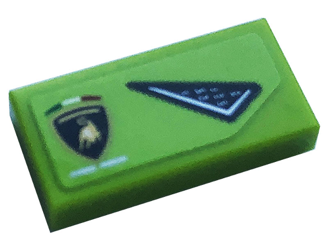 Lego Tile 1 x 2 with Air Vent and Lamborghini Logo Pattern Model Right Side (Sticker) - Set 76899