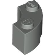 Lego Brick Round Corner 2 x 2 Macaroni with Stud Notch / Light Gray