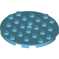 Lego Plate Round 6 x 6 with Hole / Medium Azure
