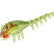 Lego Large Figure Head / Brain with Red Centre / Trans-Bright Green