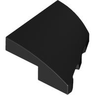 Lego Brick Wedged, Curved 2 x 2 with Stud Notch Left / Black