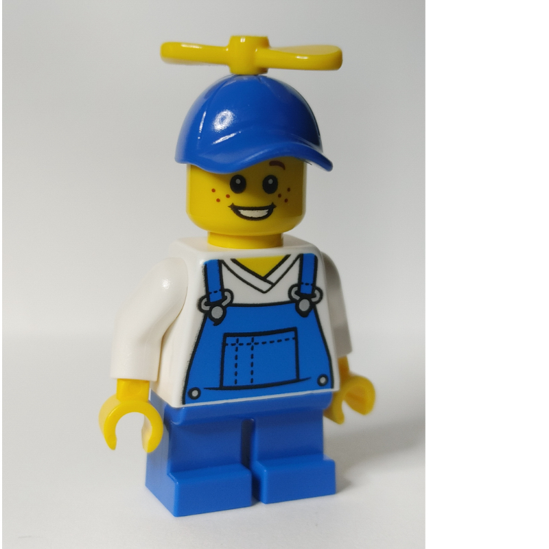 Lego Billy McCloud - Blue Overalls, Blue Cap with Yellow Propeller