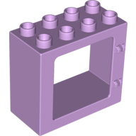 Lego Duplo Door / Window Frame Flat Front Surface, Completely Open Back / Lavender