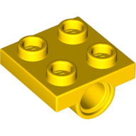 Lego Plate Special 2 x 2 with 1 Pin Hole [Split Underside Ribs] / Yellow