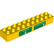Lego Duplo Brick 2 x 10 with 'Truckville' and 'Radiator Springs' Print