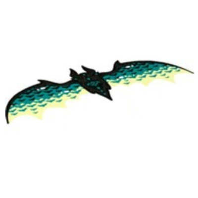Lego Wings, with Black and Dark Turquoise Bat Print