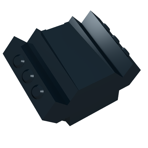 Lego Brick Sloped 2 x 2 No Studs with Angled Side Block Extensions / Black