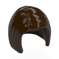Lego Hair Mid-Length, Smooth / Dark Brown