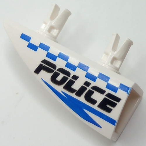 Lego Fairing 1 x 4 Side Flaring Intake with Two Pins and Police Blue Checkered Print Left