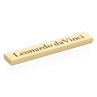 Lego Tile 1 x 6 with 'Leonardo da Vinci' Print