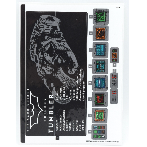 Lego Sticker Sheet 2 for Set 76240-1