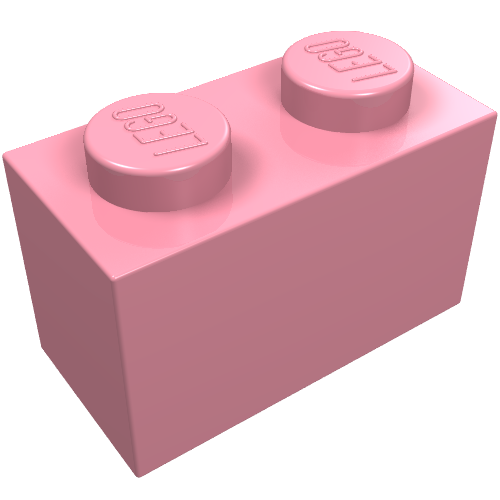 Lego Brick 1 x 2 / Pink
