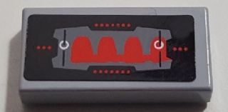 Lego Tile 1 x 2 with Screen with Red and Gray Controls Pattern (Sticker) - Set 8129
